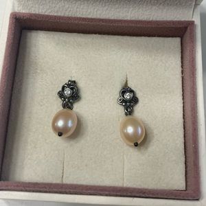 Pandora Pink Pearl Drop Earrings